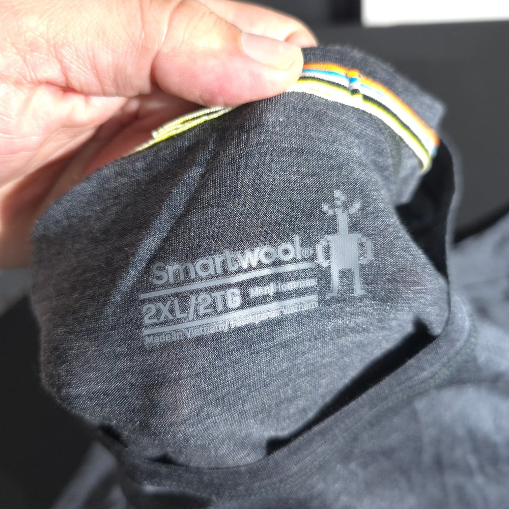 Smartwool Active Mens 2XL Gray Merino Wool Blend Long Sleeve Performance Shirt - Picture 7 of 11